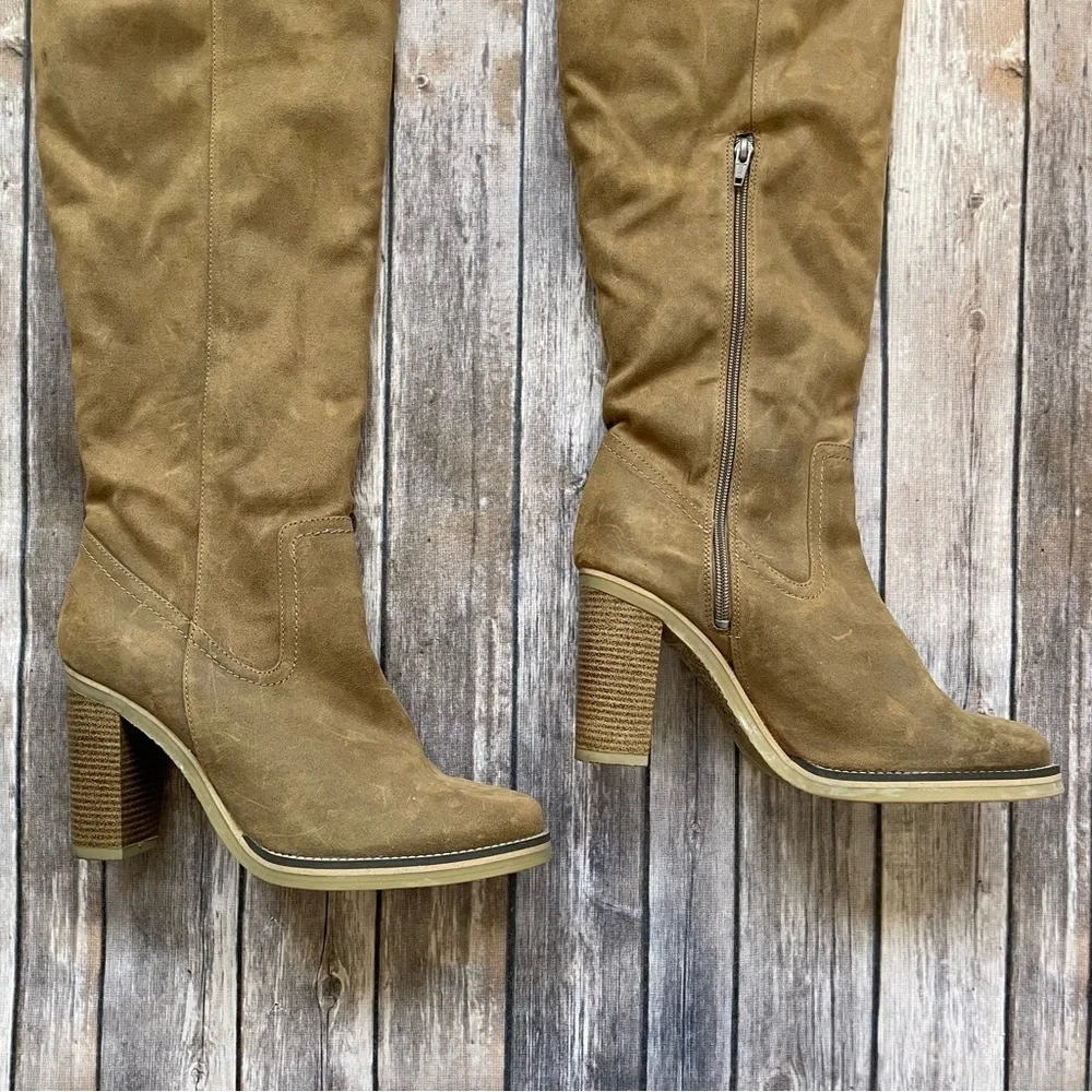 Free People Vegan Blake Heeled Tall Boots faux leather Sherpa shearling boho 41